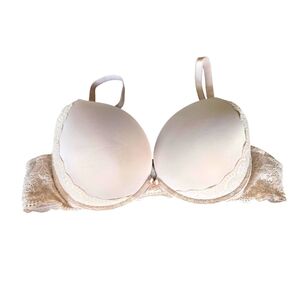 Torrid Cream T-Shirt Push Up Bra with Underwire Size 44C